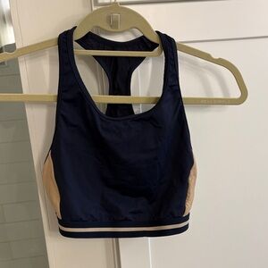 Lively Navy and Beige Racerback Sports Bra